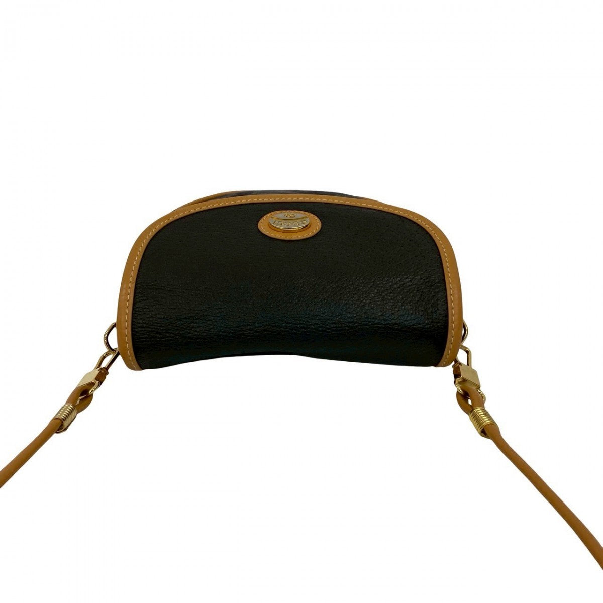 GUCCI Shoulder Bag leather black gucci plus Women Used Authentic