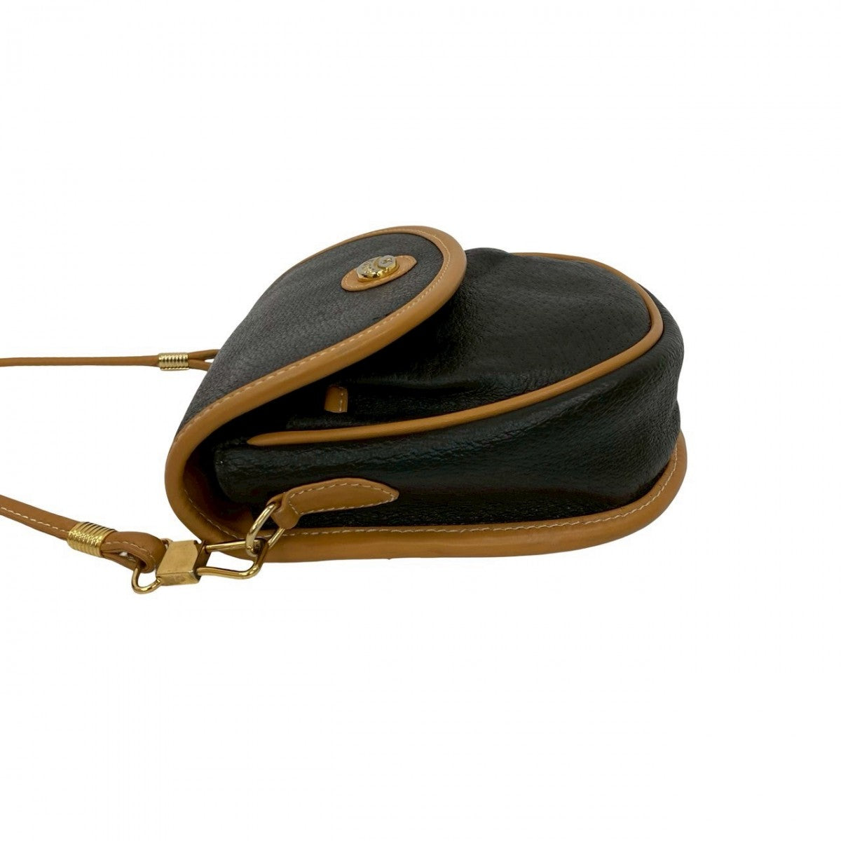 GUCCI Shoulder Bag leather black gucci plus Women Used Authentic