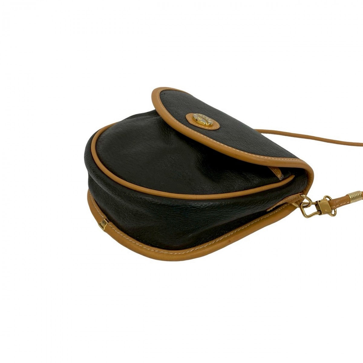 GUCCI Shoulder Bag leather black gucci plus Women Used Authentic