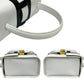 CELINE Handbag leather white logo ribbon Metal Women Used Authentic
