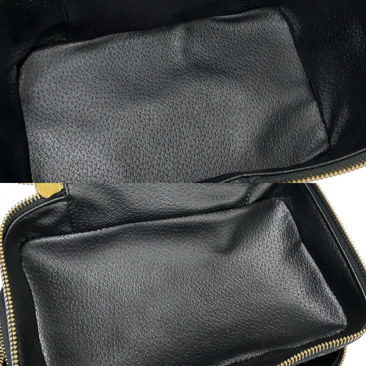 CELINE Handbag Leather, PVC black Macadam Blason Triomphe Pattern Women Used Authentic