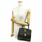 CELINE Handbag Leather, PVC black Macadam Blason Triomphe Pattern Women Used Authentic
