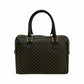 CELINE Handbag Leather, PVC black Macadam Blason Triomphe Pattern Women Used Authentic