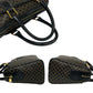 CELINE Handbag Leather, PVC black Macadam Blason Triomphe Pattern Women Used Authentic