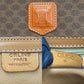 CELINE Handbag Leather, PVC Brown Macadam Blason Triomphe Pattern Women Used Authentic