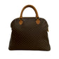 CELINE Handbag Leather, PVC Brown Macadam Blason Triomphe Pattern Women Used Authentic