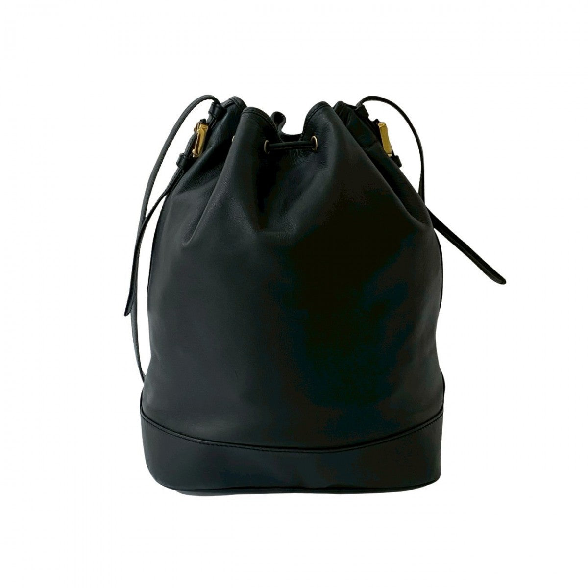 LOEWE Shoulder Bag leather black Anagram logo Metal Women Used Authentic