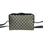 GUCCI Shoulder Bag Leather, PVC Navy GG logo Pattern Sherry line Women Used Authentic