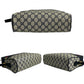 GUCCI Shoulder Bag Leather, PVC Navy GG logo Pattern Sherry line Women Used Authentic