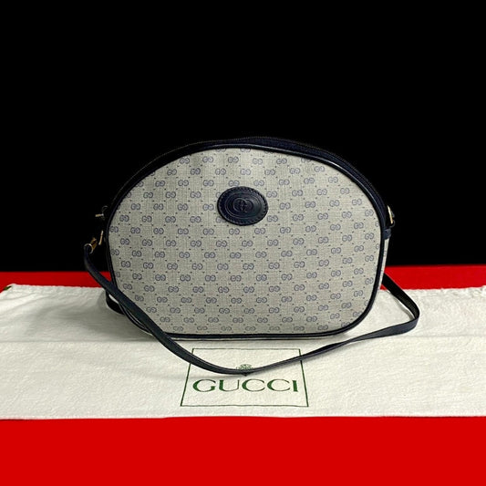 GUCCI Shoulder Bag leather Navy