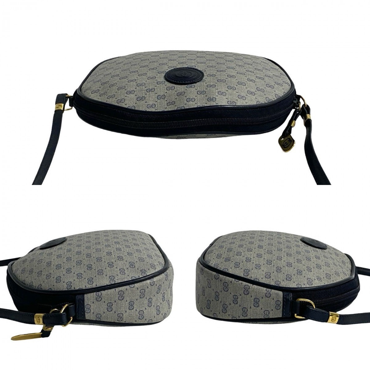 GUCCI Shoulder Bag leather Navy