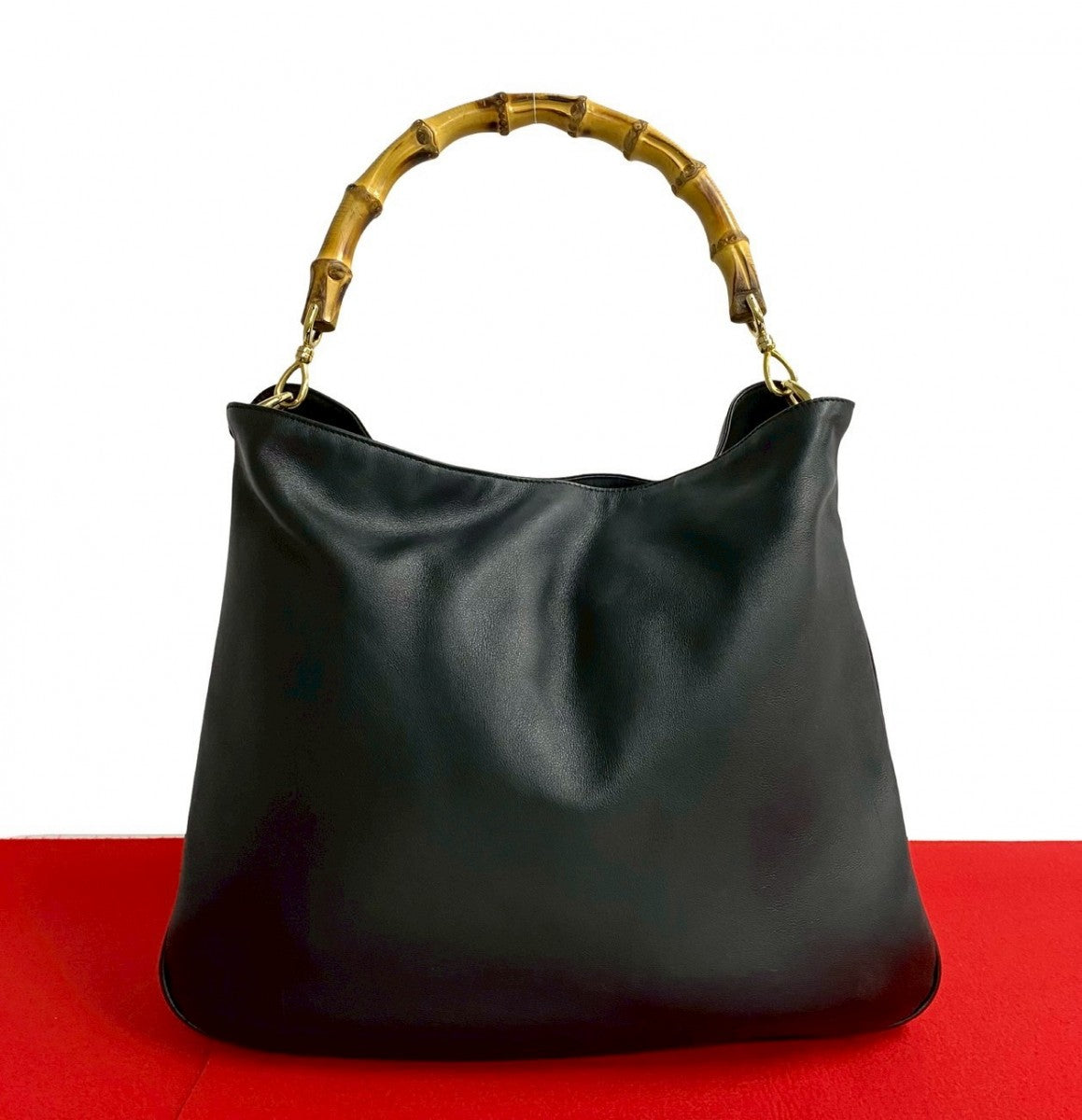 GUCCI Handbag leather black Bamboo