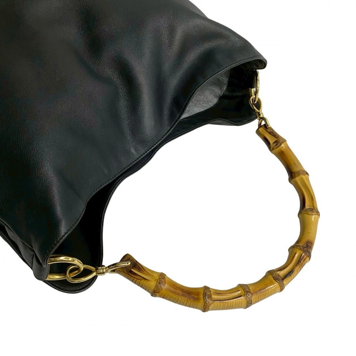 GUCCI Handbag leather black Bamboo