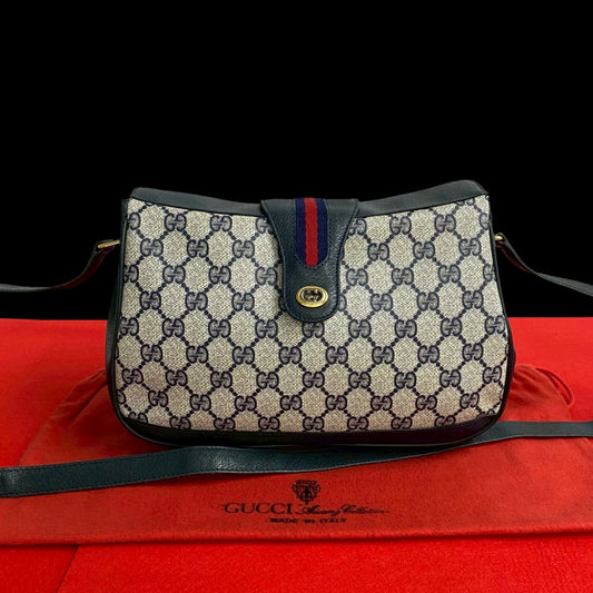 GUCCI Shoulder Bag leather Red Sherry line