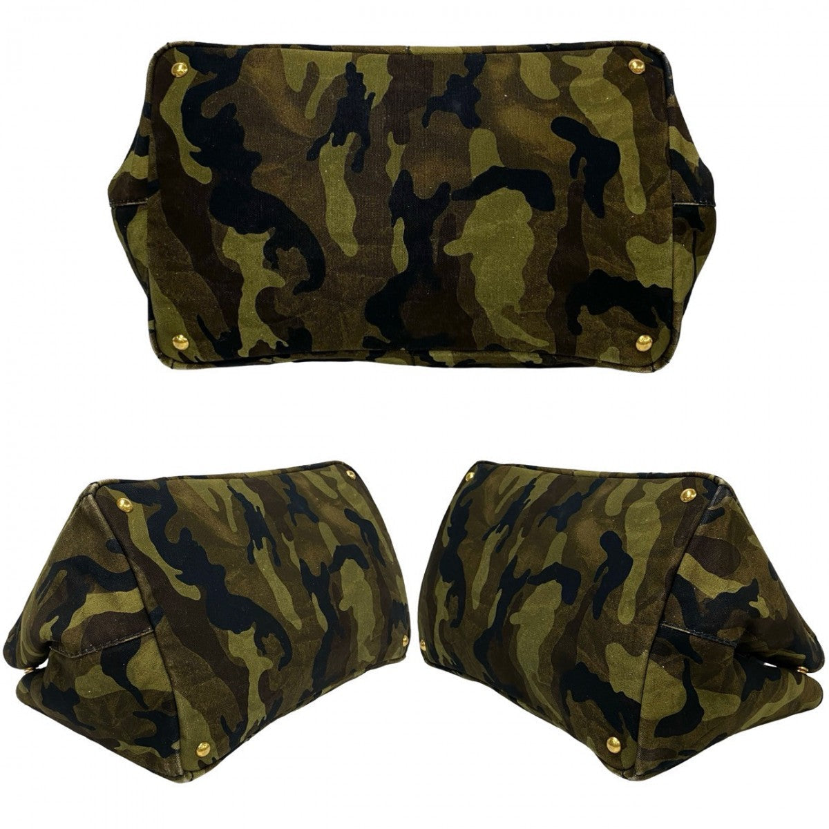 PRADA Tote Bag canvas khaki Canapa Camouflage