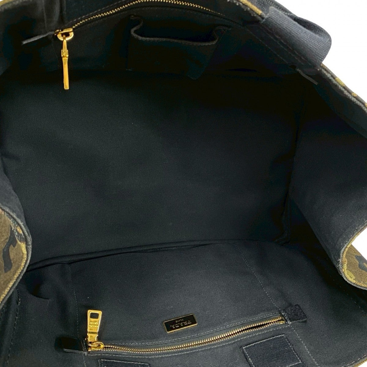 PRADA Tote Bag canvas khaki Canapa Camouflage