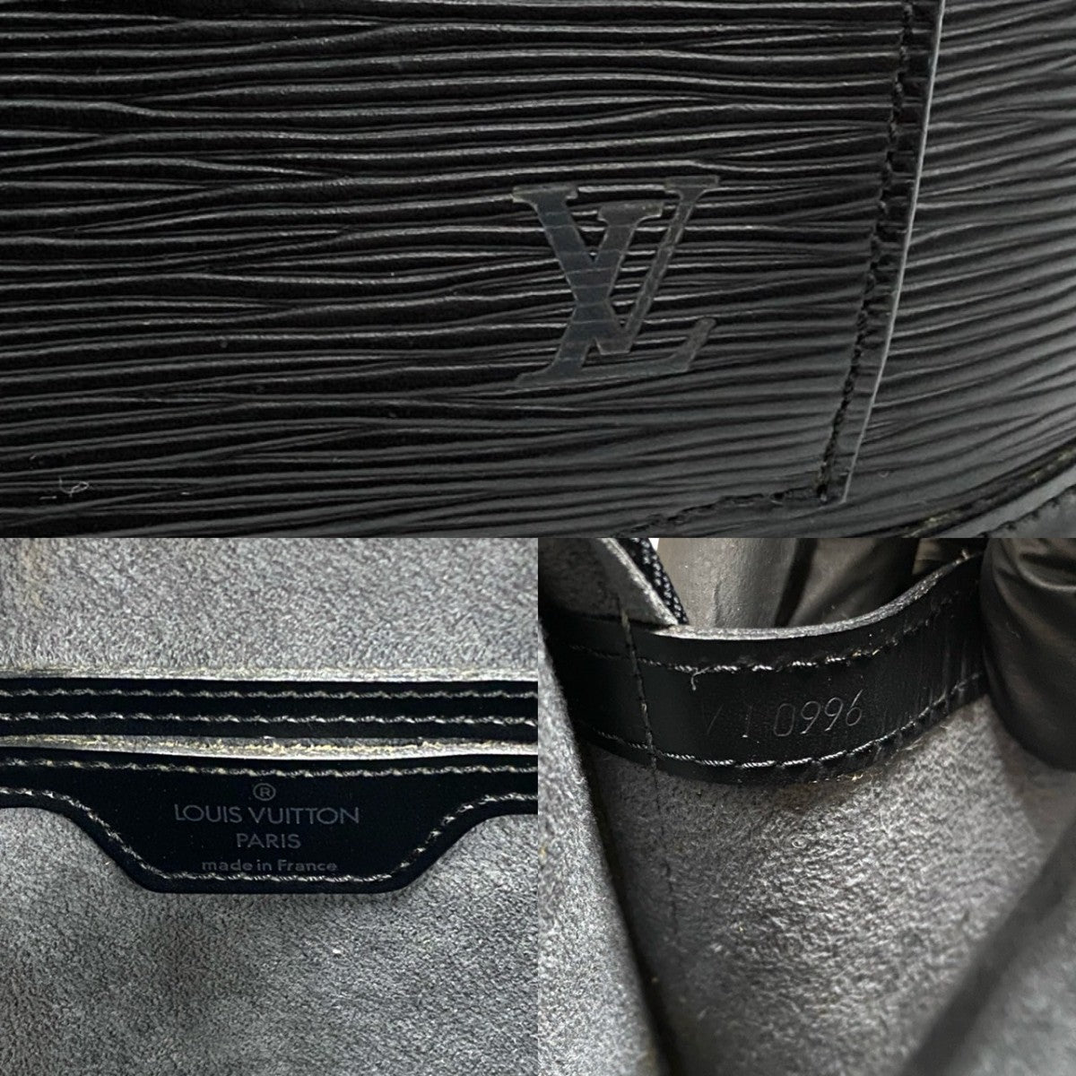 LOUIS VUITTON Backpack M52292 Epi Leather black Epi Coblanc Women Used Authentic