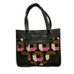 PRADA Handbag Leather, Canvas Brown Triangle Logo Metal Women Used Authentic