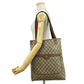 GUCCI Tote Bag leather Brown Shaley Line