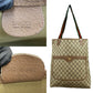 GUCCI Tote Bag leather Brown Shaley Line