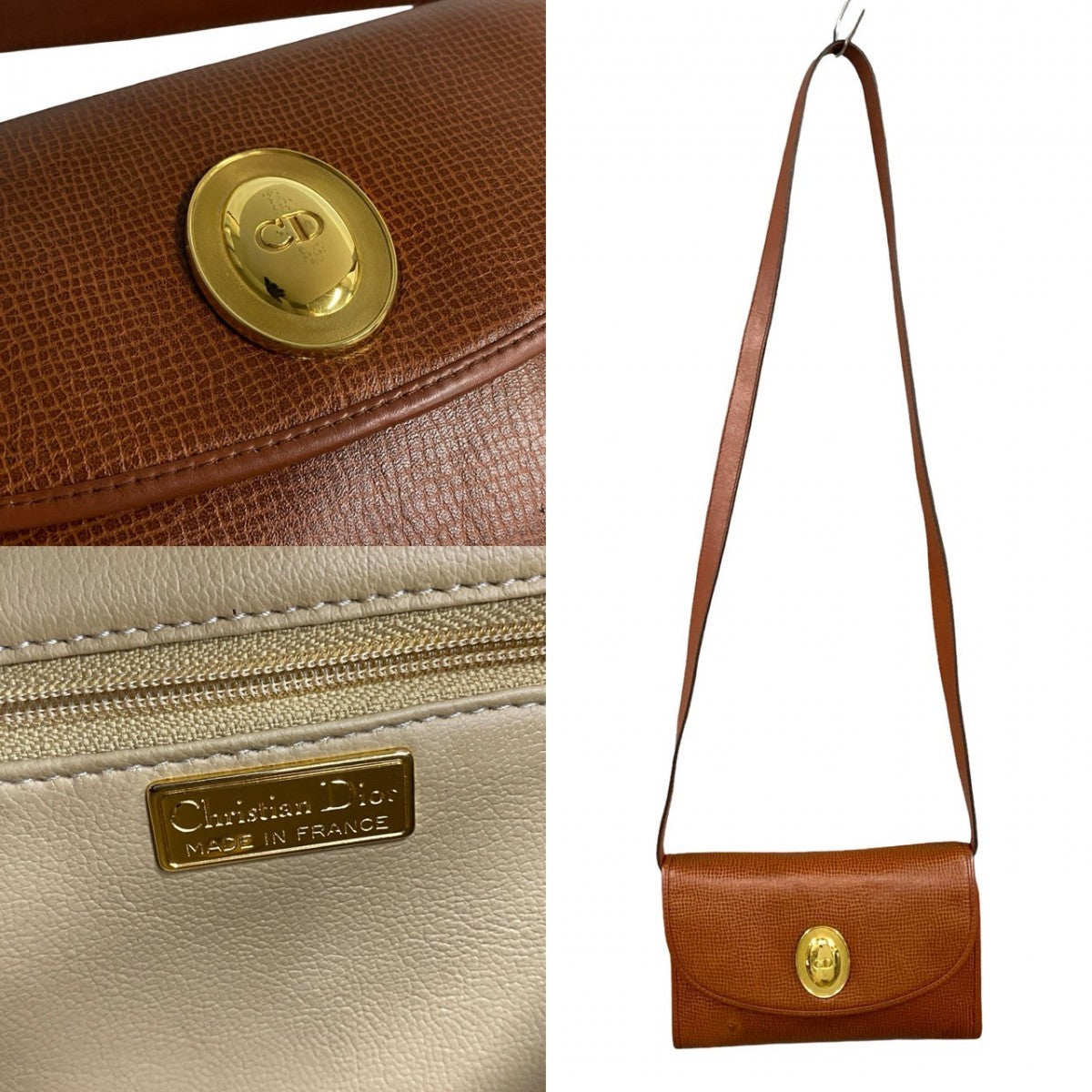 Dior Shoulder Bag leather Brown