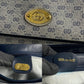 GUCCI Handbag Leather, PVC Navy Micro GG logoMetal Women Used Authentic