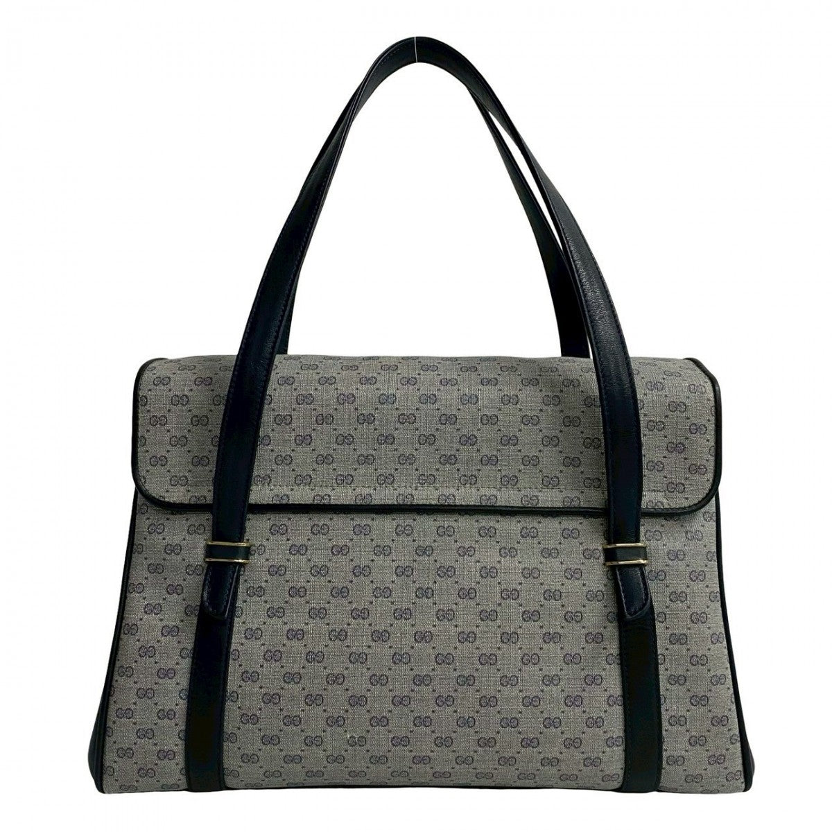 GUCCI Handbag Leather, PVC Navy Micro GG logoMetal Women Used Authentic