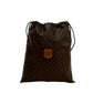 CELINE Pouch PVC, Leather Brown Macadam Blazon Pattern Triomphe logo Women Used Authentic