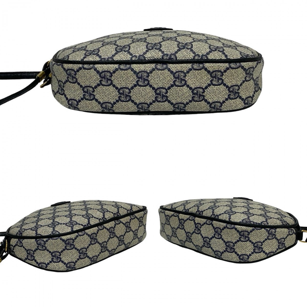 GUCCI Shoulder Bag leather Navy