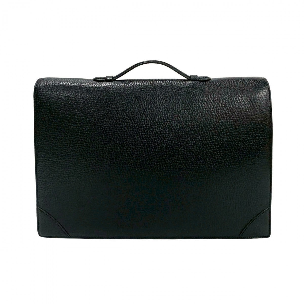 LOEWE Business bag leather black Anagram logo Metal mens Used Authentic