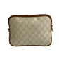 GUCCI Shoulder Bag Leather, PVC white GG logo Pattern Women Used Authentic