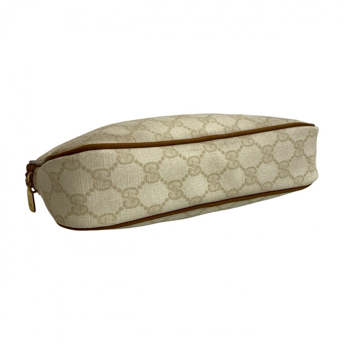 GUCCI Shoulder Bag Leather, PVC white GG logo Pattern Women Used Authentic