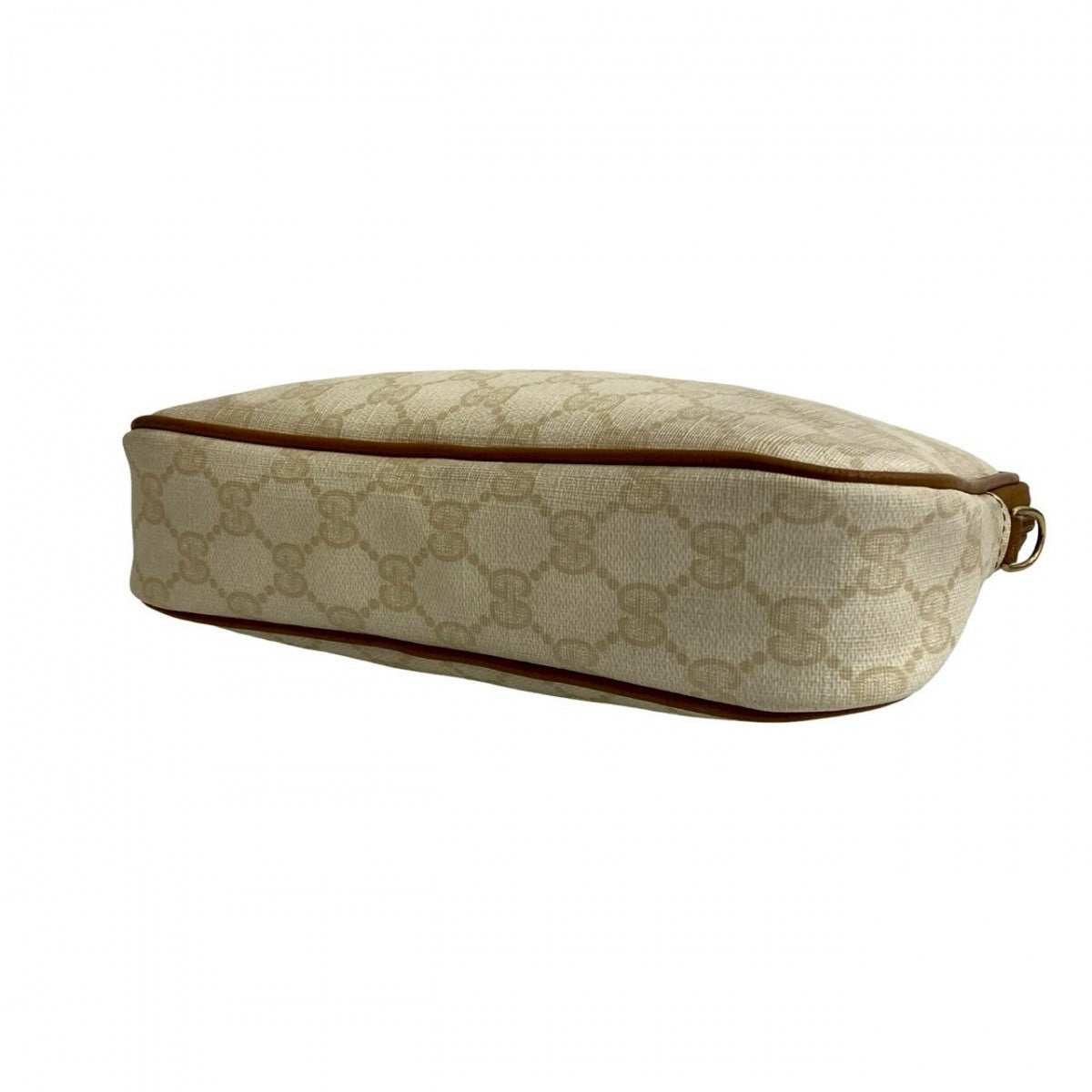 GUCCI Shoulder Bag Leather, PVC white GG logo Pattern Women Used Authentic