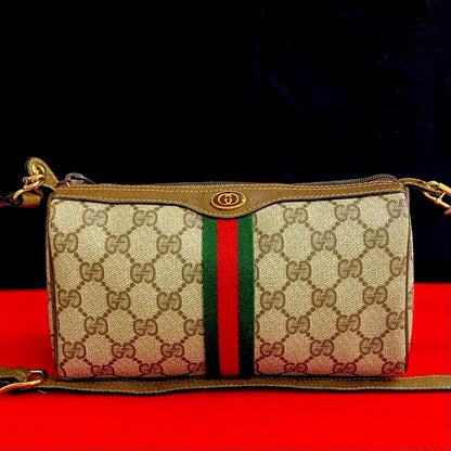 GUCCI Shoulder Bag leather Brown Sherry line