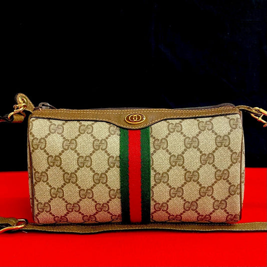 GUCCI Shoulder Bag leather Brown Sherry line
