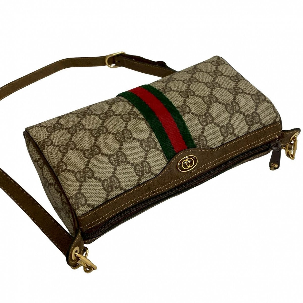 GUCCI Shoulder Bag leather Brown Sherry line