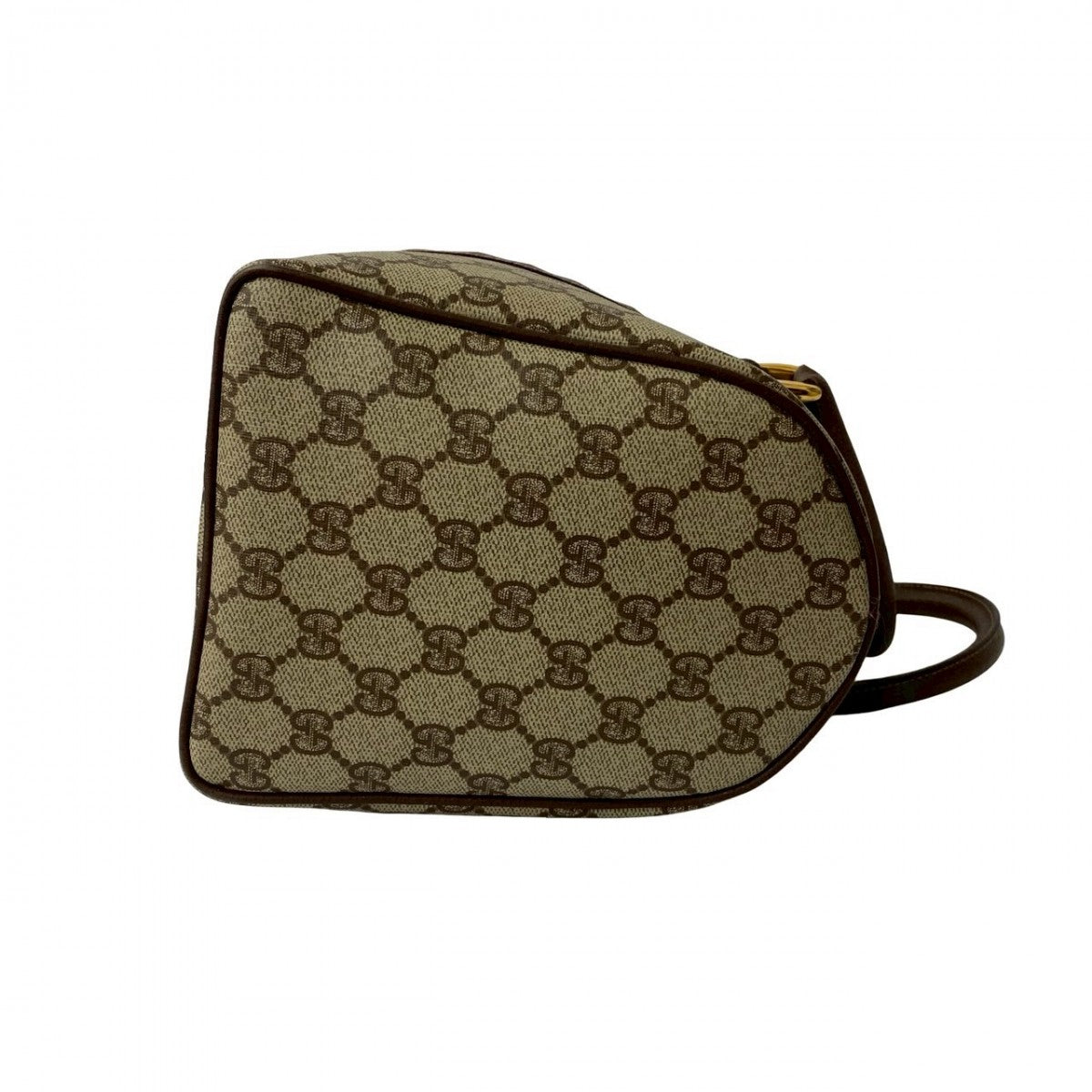 GUCCI Handbag Leather, PVC Brown GG logo Metal Women Used Authentic