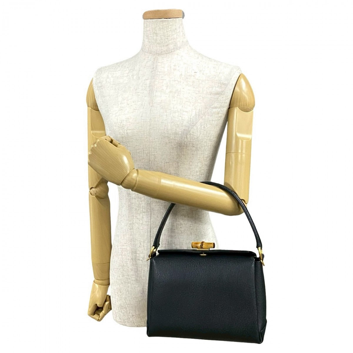 GUCCI Handbag leather black Bamboo