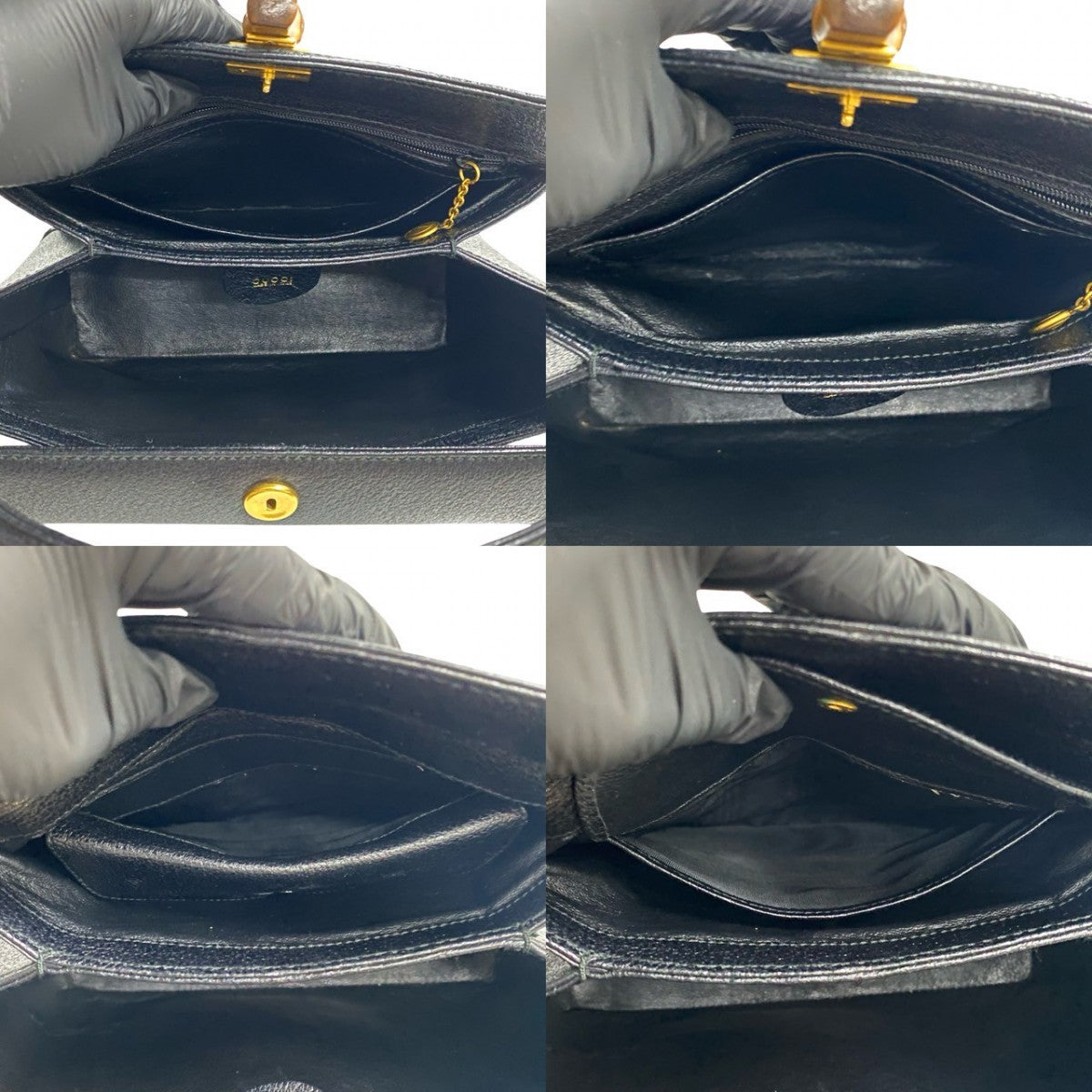 GUCCI Handbag leather black Bamboo