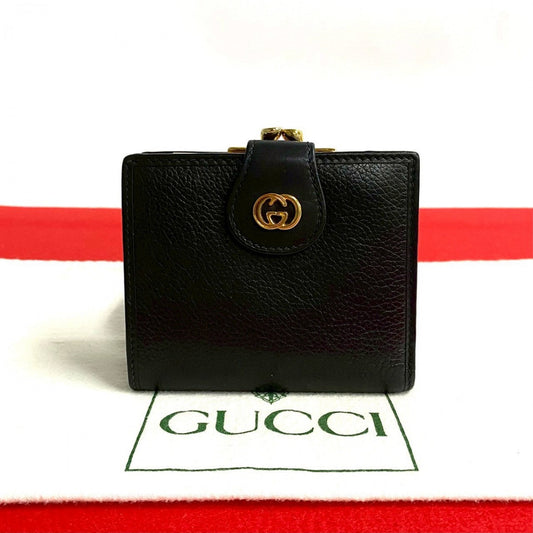 GUCCI Bifold Wallet leather black