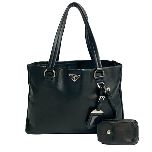 PRADA Tote Bag leather black