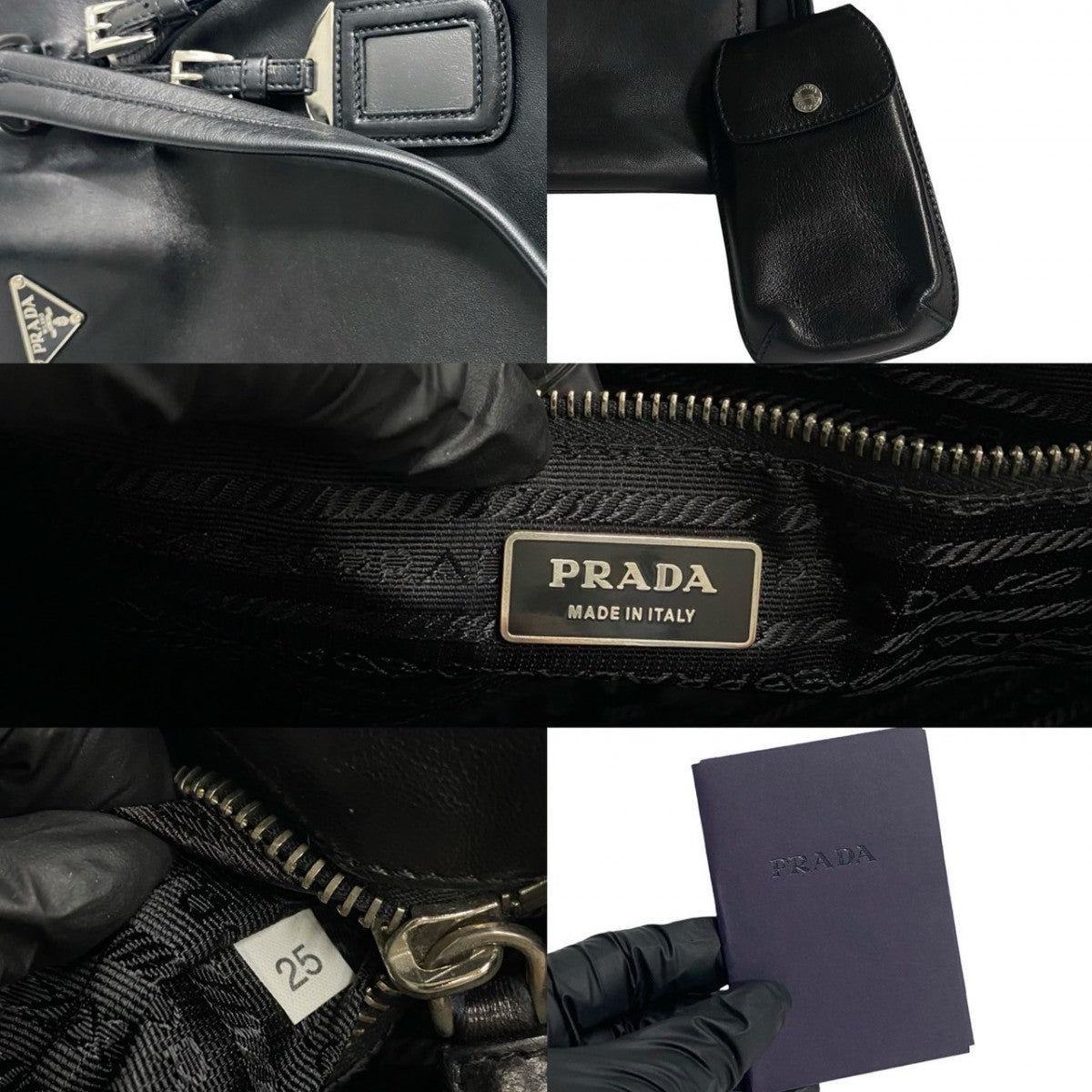 PRADA Tote Bag leather black