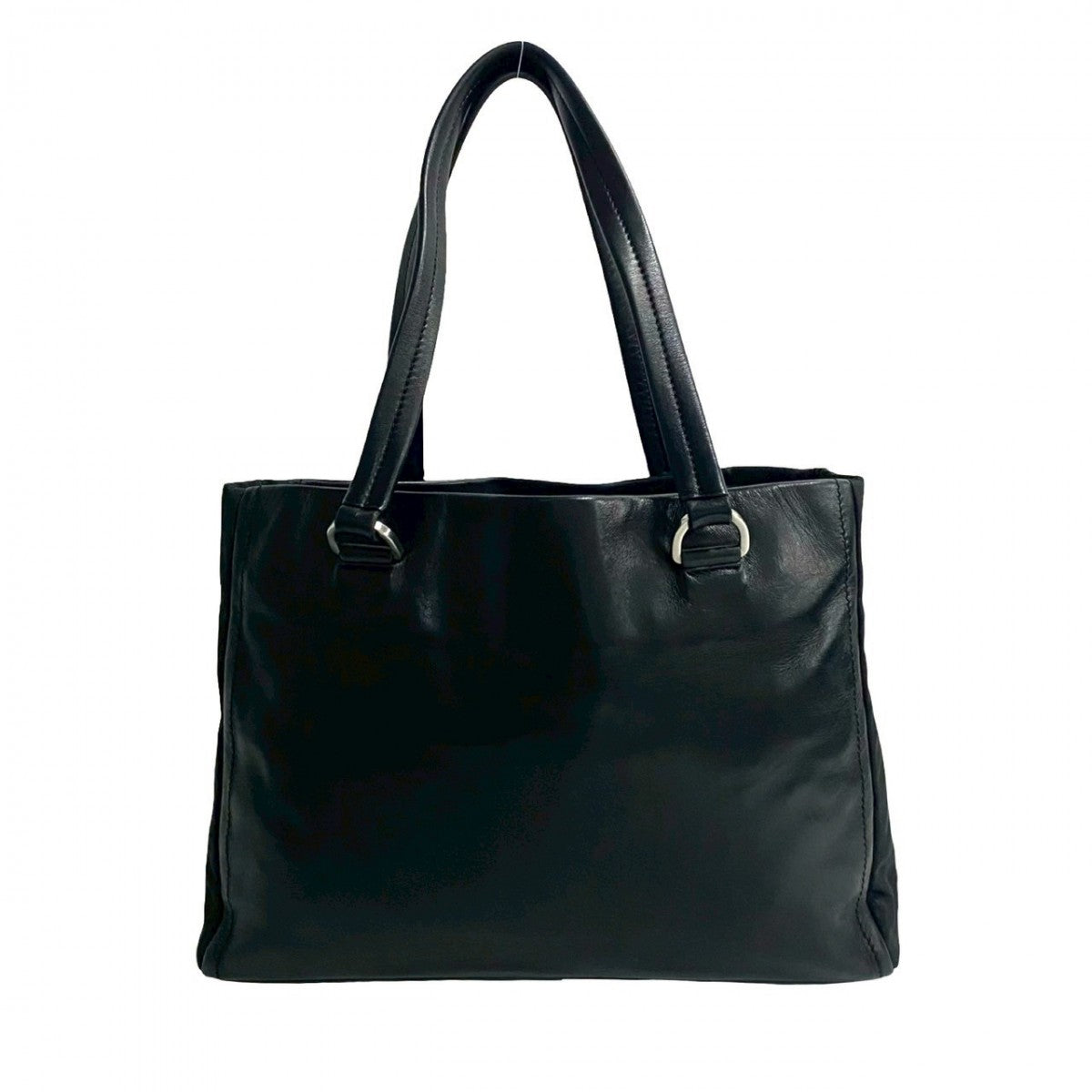 PRADA Tote Bag leather black