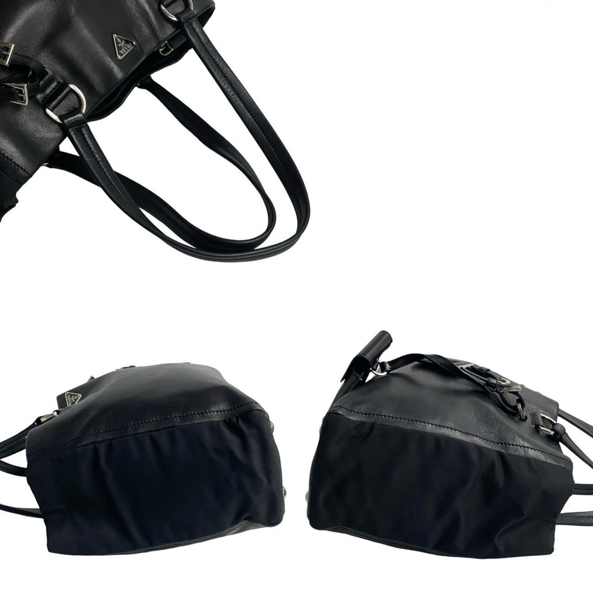 PRADA Tote Bag leather black
