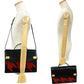 CELINE Shoulder Bag Calfskin, Leather black Arc de Triomphe motif houndstooth mens Used Authentic