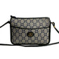 GUCCI Shoulder Bag Leather, PVC Navy Gucci Plus logoMetal Women Used Authentic
