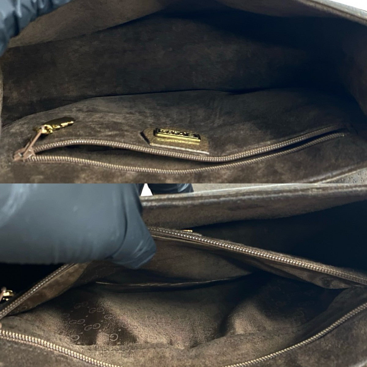 GUCCI Shoulder Bag leather black saddle