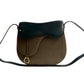 GUCCI Shoulder Bag leather black saddle