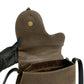 GUCCI Shoulder Bag leather black saddle