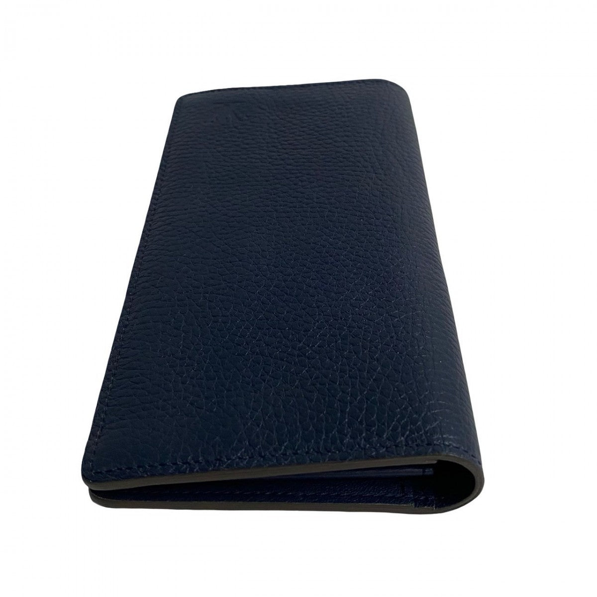LOUIS VUITTON Long Wallet Purse M67741 Taurillon Clemence Leather Navy Portefeuille Braza mens Used Authentic